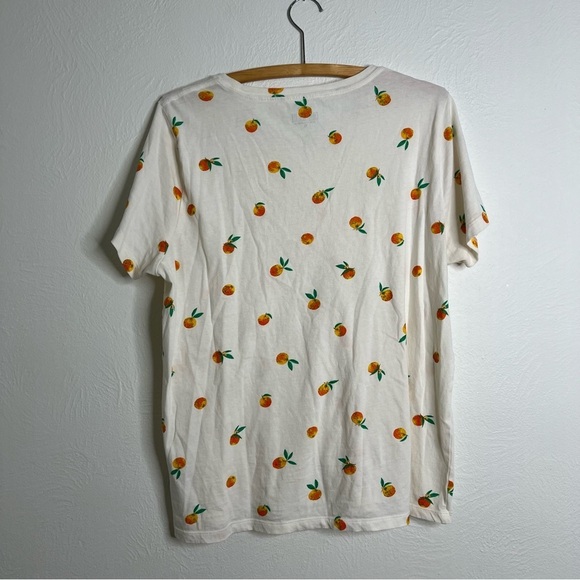 J. Crew Factory Orange-Print Graphic Tee Cotton Short Sleeves Loose Fit Size XL - Picture 6 of 8